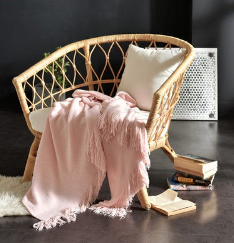 Fringed Knitted Small Blanket Napping Blanket Sofa Blanket