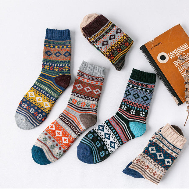 Thick Thread Ethnic Style Tube Socks