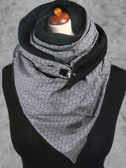 Women's plush print winter scarf