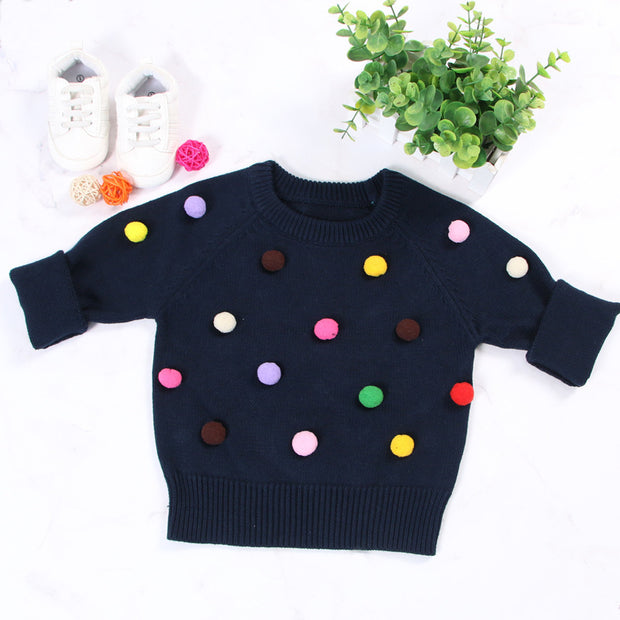 Cardigan for Winter Kids Sweater Balls Design