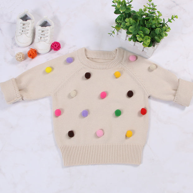 Cardigan for Winter Kids Sweater Balls Design