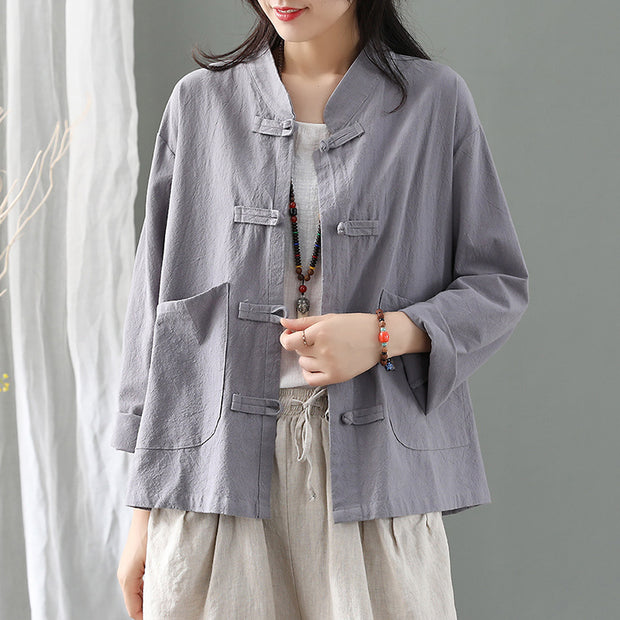 Loose And Casual Cardigans Zen Tea Clothes Tops In Spring And Autumn