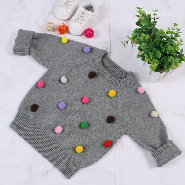 Cardigan for Winter Kids Sweater Balls Design