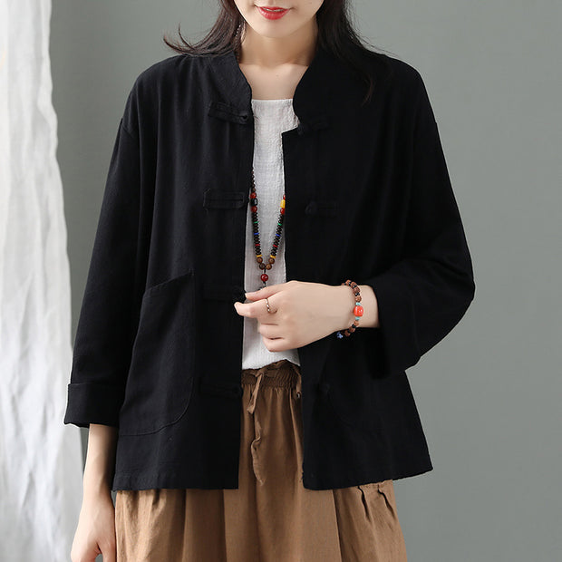 Loose And Casual Cardigans Zen Tea Clothes Tops In Spring And Autumn