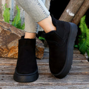 Winter Snow Boots Fashion Flat Thick-soled Cotton Shoes Round Toe Warm Plush Ankle Boot For Women